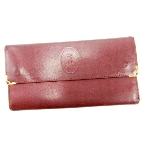 Cartier Geel Purse Mastline Boldeau Leather Authentic Used - Picture 1 of 8
